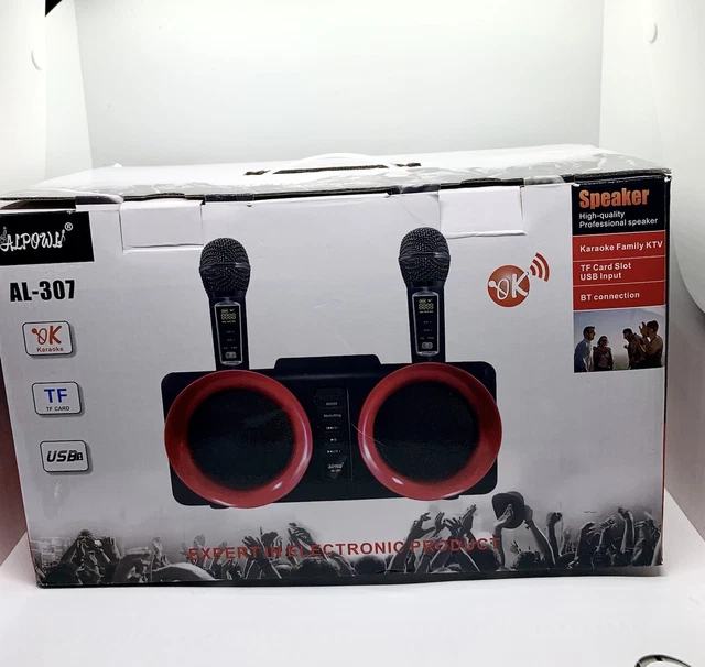 ALPOWL Karaoke Machine, Portable PA Speaker System with 2 Wireless Microphone ALPOWL Karaoke Machine, Portable PA Speaker System with 2 Wireless Microphone