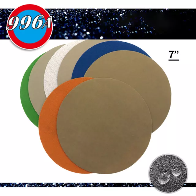 7 Inch 996A Wet/ Dry Sandpaper Paper Discs Hook & Loop Wood /Metal Polishing