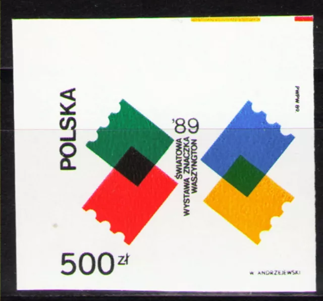 Poland 1989 Sc2934(I) Mi3229B 3.5 MiEu 1v mnh World Stamp Expo ’89, Washington