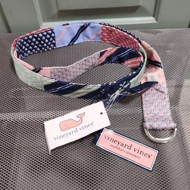 Marthas Vineyard Vines Silk Tie Patchwork Belt Adult Size XL X-Large NWT NEW