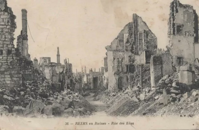 CPA - Grande Guerre - 51 Marne - Reims en ruines - rue des élus