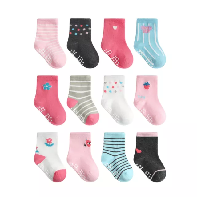 12 Paar Baby StopperSocken Kinder 1-5 Jahre Anti Rutsch Socken Kind ABS Socken