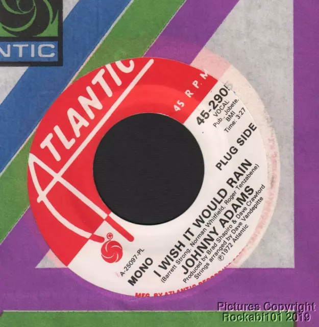 Hear 1972 Johnny Adams Modern Soul M- DJ 45 (I Wish It Would Rain)