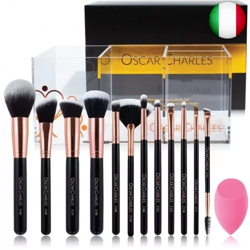 Oscar Charles Set di pennelli per trucco professionale Radiance con spugna di