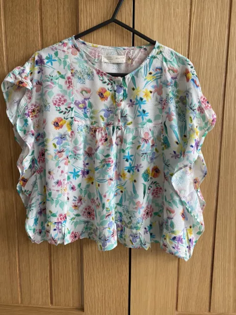 Zara Girls Floral Top Age 7-8 Years