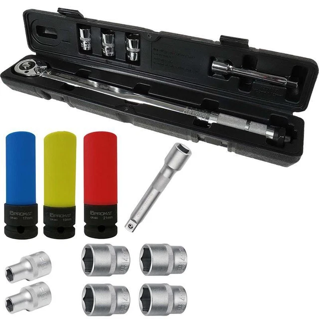 Walter Drehmomentschlüssel 60 - 210 Nm 1/2" Zoll  + 17 / 19 / 21 Stecknüsse