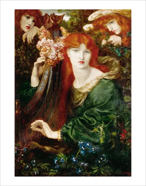 Rossetti La Ghirlandata classic fine art print poster wall art WITH BORDER