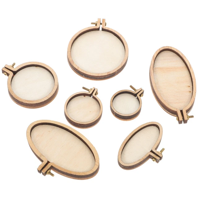 16 Pcs Embroidery Hoops Cross Stitch Pendant Hand Decor Trendy Rings Crafts