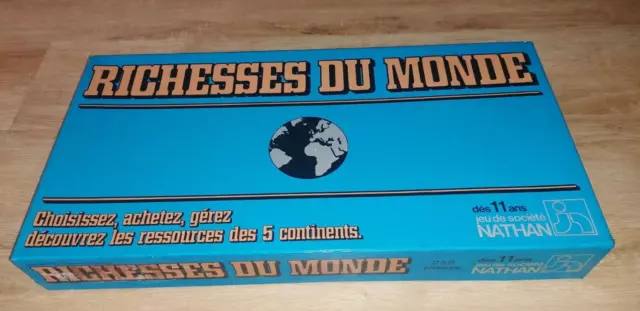 Jeu de Société Richesse du monde Complet Vintage 1982 Nathan