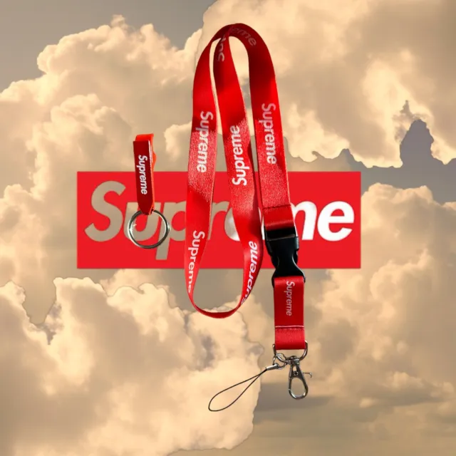 Supreme Lanyard Keychain Necklace & Supreme Bottle Opener for IDs and Keys