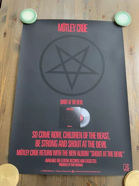 A1 MOTLEY CRUE Shout At The Devil Vinyl Album 1984 A1 Poster Theatre Of Pain