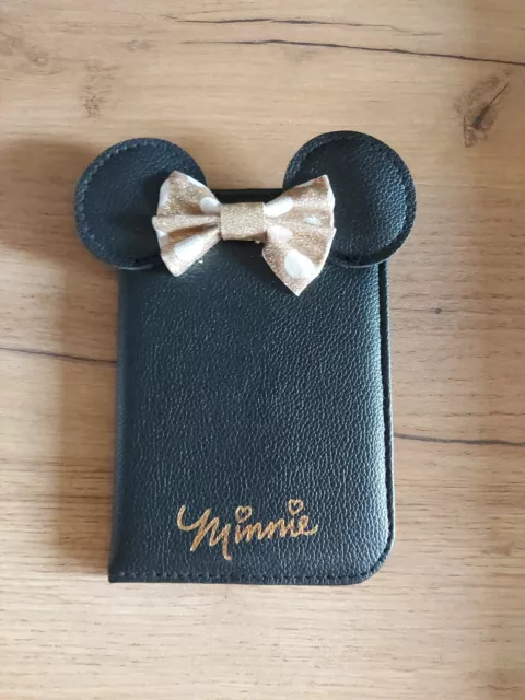 Disney Minnie Mouse Passport ID Holder Cover Black Rose Gold Boarding Pass