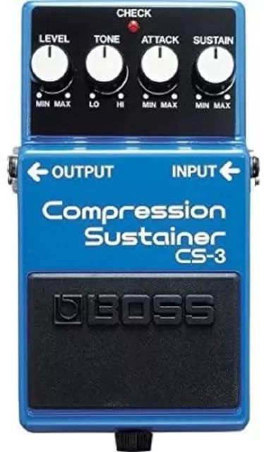 Boss CS-3 Compression Béquille Guitare Effets Pédale Bleu Bas Noise&clear Son