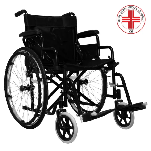 Sedia a rotelle pieghevole leggera autospinta carrozzina per disabili anziani