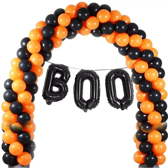 Halloween Globos Negro Y Naranja Látex Boo Calabaza Tema Decoración Fiesta