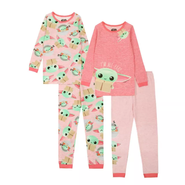 Disney Kids Star Wars Baby NWT Pink 4-Piece Pajama set