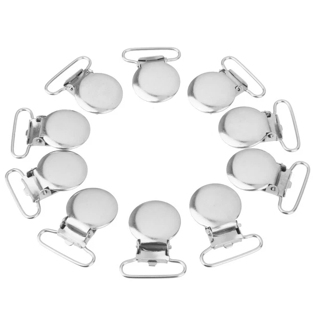 10 Pieces Metal Suspender Clips Pacifier Clips Dummy Soother Bib Pants