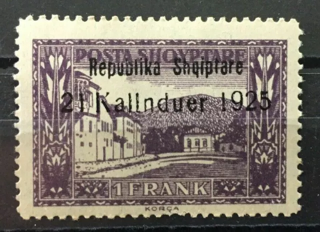 1925 Albania Proclamazione Repubblica Violetto Mh* Rf03