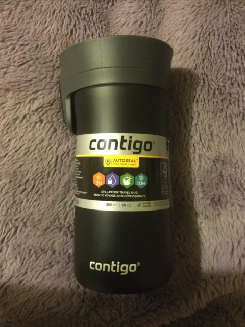 Contigo  Black ~10Oz /   300Ml  Auto Seal Travel  Cup/ Mug