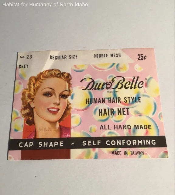 Vintage Collectible Dura Belle 25 cent Human Hair Style Grey Hair Net 1900's