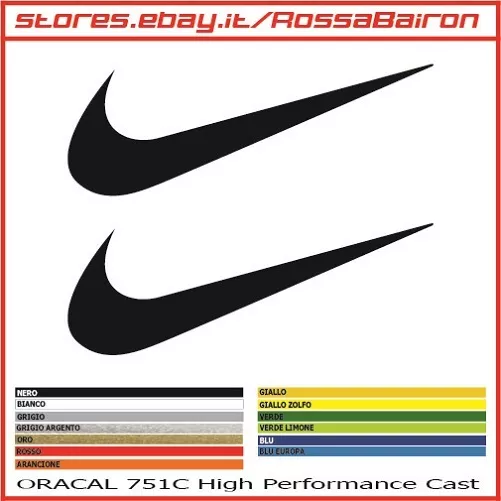 KIT 2 ADESIVI NIKE mm.50 x 18 - STICKERS AUFKLEBER PEGATINAS DECALS