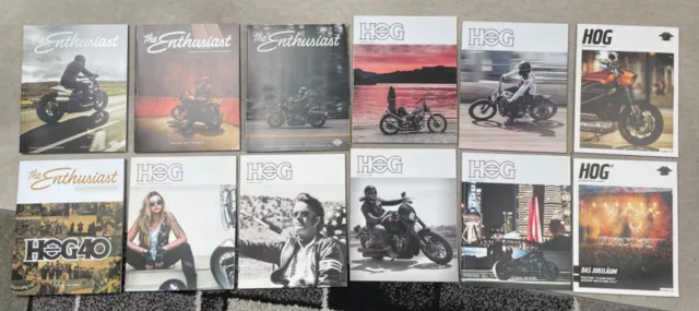 Harley-Davidson Magazin HOG / The Enthusiast 12 Ausgaben Journal Heft Fanzine