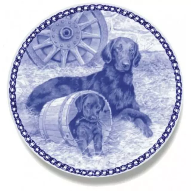 Flat-coated retriever - Dog Plate made in Denmark Fine European Porcelain