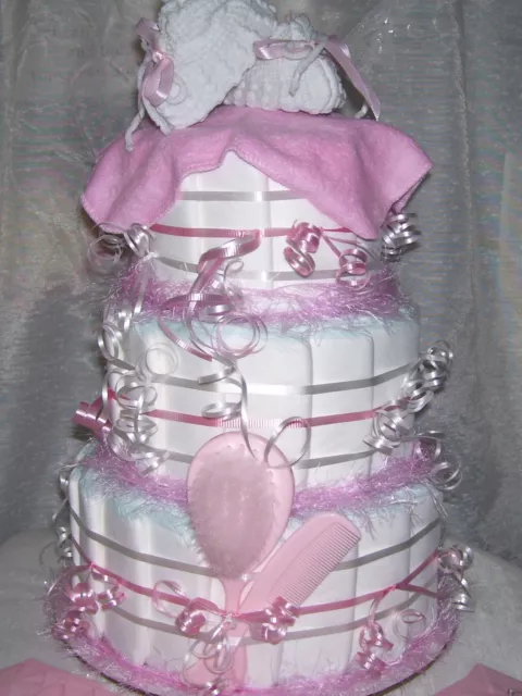 Precious Pink BABY SHOWER Diaper Cake Baby Decoration  Party Favor Gender Reveal