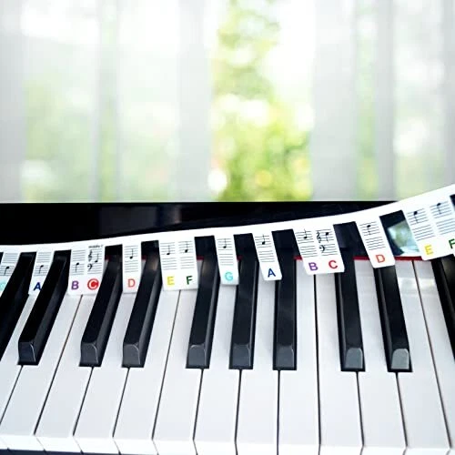 PIANO NOTES GUIDE for Beginner, Removable Piano Keyboard Note Labels