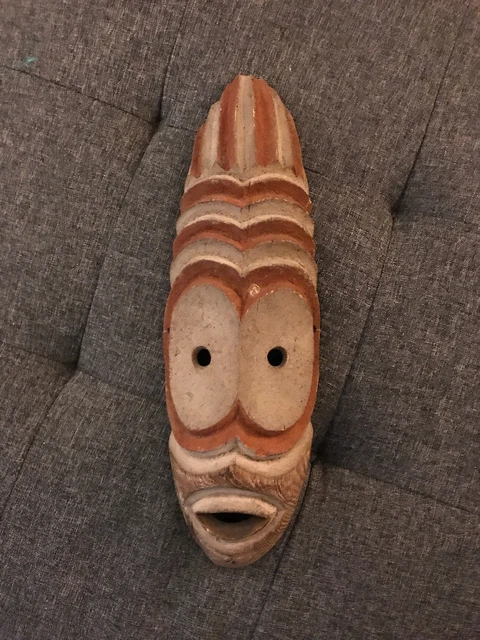 Zaire Belgish Congo Handcarved Mask 14”x4.5” Good Condition Antique