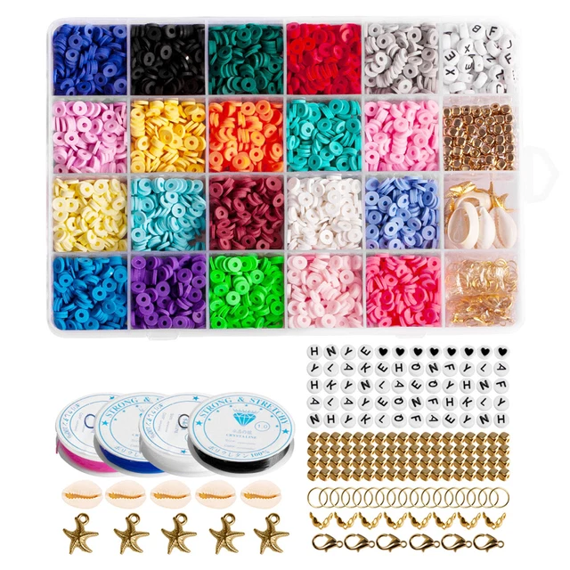 4284Pcs/Box Clay Flat Beads Disk Beads Round Clay Spacer Beads with LoJSE