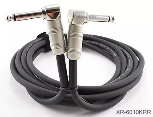 10ft. Kirlin 1/4" Mono Right-Angle Male/Male Instrument Cable, XR-6010KRR