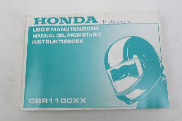 Manuale Uso E Manutenzione Cbx 1100 Xx Super Blackbird 96-98 Manual Propietario
