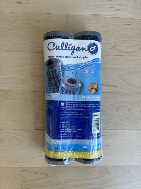 Paquete de 2 cartuchos de filtro de repuesto D15 Culligan US550 RVF10 piezas olor cloro