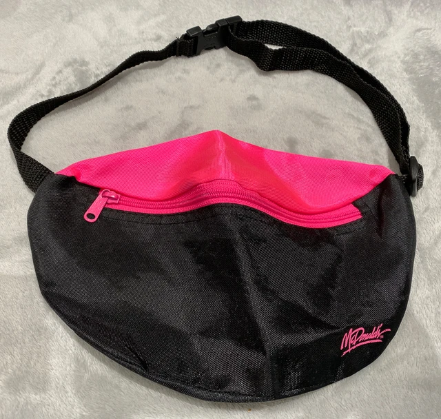 RARE VINTAGE MCDONALDS Bum Bag Fanny Pack black pink 1990s