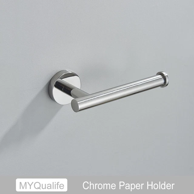 Stainless Steel Towel Bar Rack Black Toilet Roll Paper Holder Robe Hook Hanger