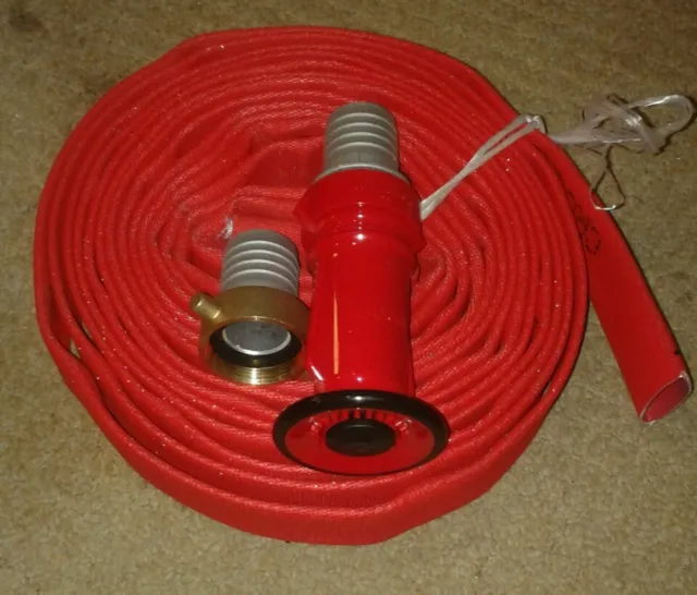 Fire hose kit CRUSADER  38mm x 15m  NEW with screw fittings and nozzle