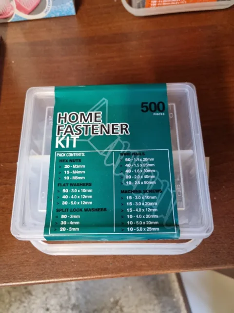 Kit de sujetadores para el hogar, tamaños surtidos, 500 piezas