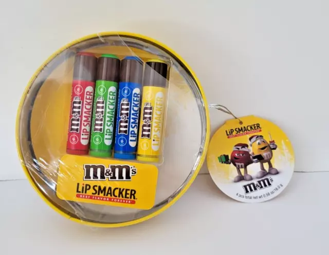 Lip Smacker M&M's Lip Balm Lip Collection Gift Tin Pack of 4 Balms NEW SEALED