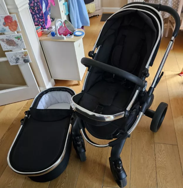 iCandy Peach Pushchair & Carrycot, Black Magic 2, inc hood & rain cover