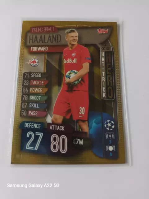 2019-20 Topps UCL Match Attax Extra Hat-Trick Hero Erling Haaland #HH1 Rookie RC