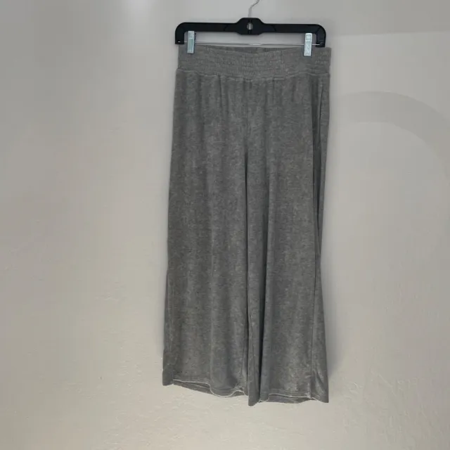 Splendid Women's Grey Cascade Wide-Leg Crop Terry cloth Sleepwear Size small NWT