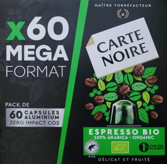 CARTE NOIRE Capsules de café Espresso intensité 9 compatibles Nespresso 30  capsules 159g pas cher 