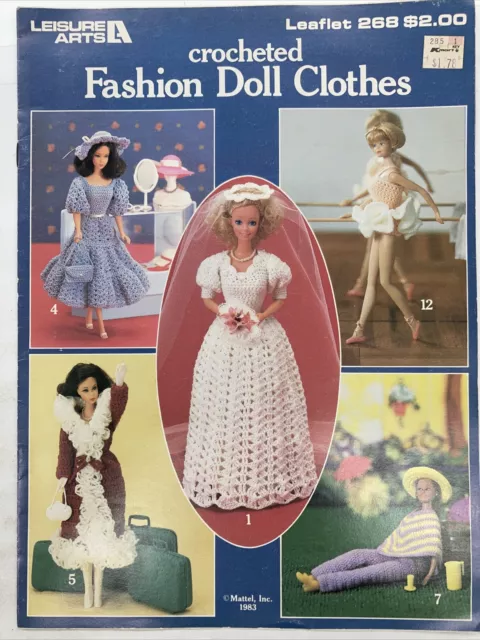 Vintage Barbie Fashion Doll Clothes Pattern Leaflet By Leisure Arts C05P