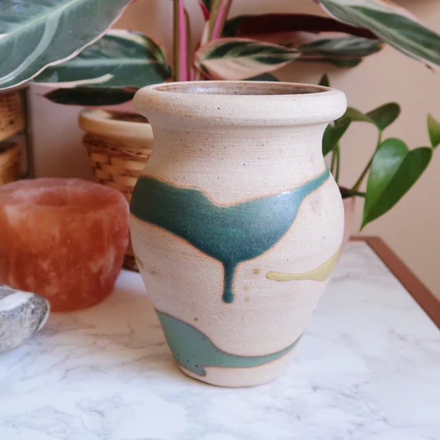 Vintage Madocrusa Studio Keramik Spritzglasur Urnenvase