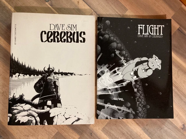 Cerebus Volume 1 3rd printing and 7 Flight 3rd printing TPB Lot 1991 1993 Sim