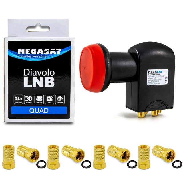 4x Quad LNB 4-Teilnehmer High Empfang LNB Full HD 3D 4K Ultra HD 16x F - Foto 9
