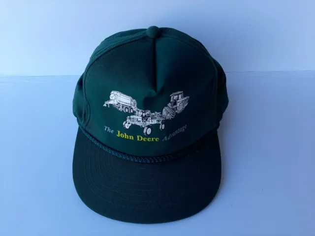 Vtg The John Deere Advantage Trucker Hat Snapback Cap Green