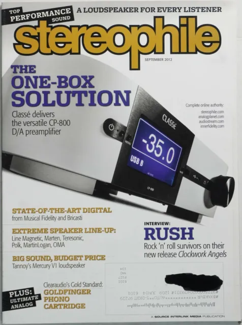 Stereophile Magazine September 2012 RUSH band Interview Tannoy Mercury V1 Audio