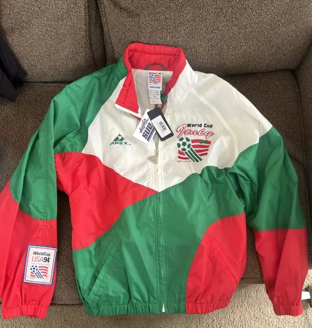 Vintage 1994 World Cup Italy Apex One Windbreaker Track Jacket Adult Small Nylon